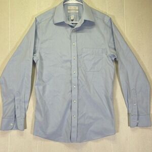 Men Small 15.5/33‎ Gold Label Raintree & Yorke Slim Fit Non-Iron Dress Sky Blue